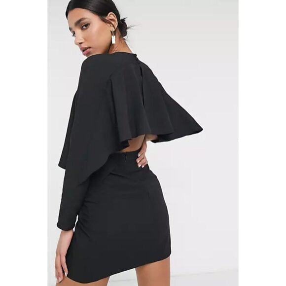 ASOS Black Cape Midi Dress - Picture 2 of 5
